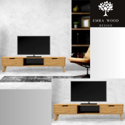 Szafka RTV-20 Drewno Lite Dąb Loft Lakier Rozmiary od 100 cm do 200 cm PREMIUM